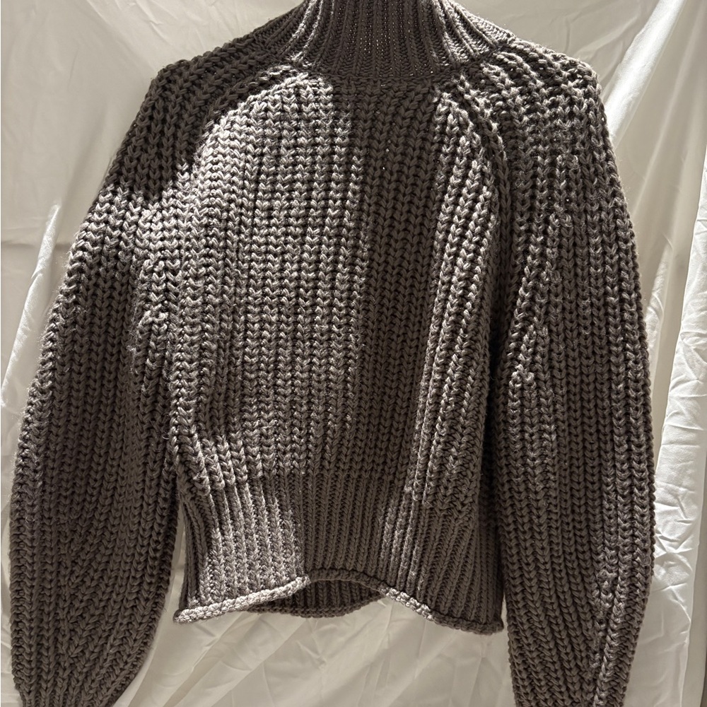 Chunky Knit Taupe Grey Sweater